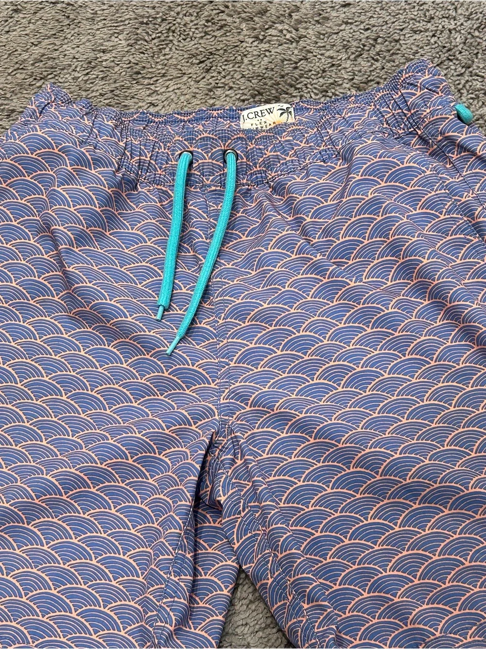 J. Crew Flex Swim Men’s Purple Patterned Swim Trunks Small